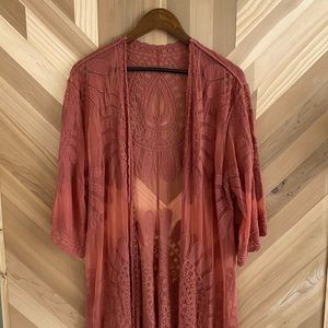 Burnt Orange Floral Kimono